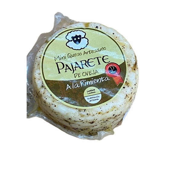 MINI QUESO DE OVEJA A LA PIMIENTA NEGRA 95 gr Aprox. QUESOS PAJARETE V