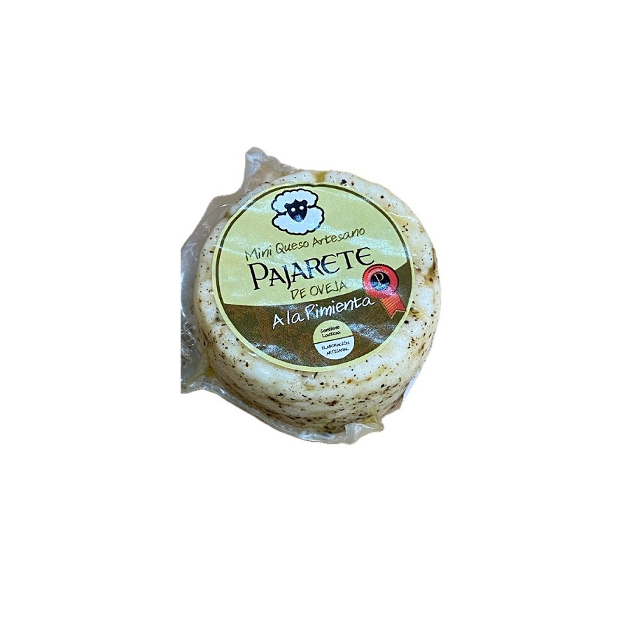 MINI QUESO DE OVEJA A LA PIMIENTA NEGRA 95 gr Aprox. QUESOS PAJARETE V