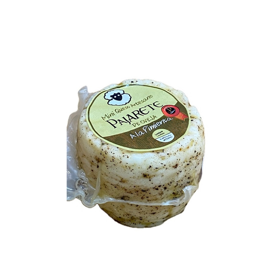 MINI QUESO DE OVEJA A LA PIMIENTA NEGRA 95 gr Aprox. QUESOS PAJARETE V