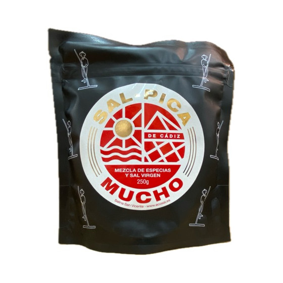SAL-PICA MUCHO MEZCLA DE ESPECIAS Y SAL VIRGEN 250g. SALINAS SAN VICEN