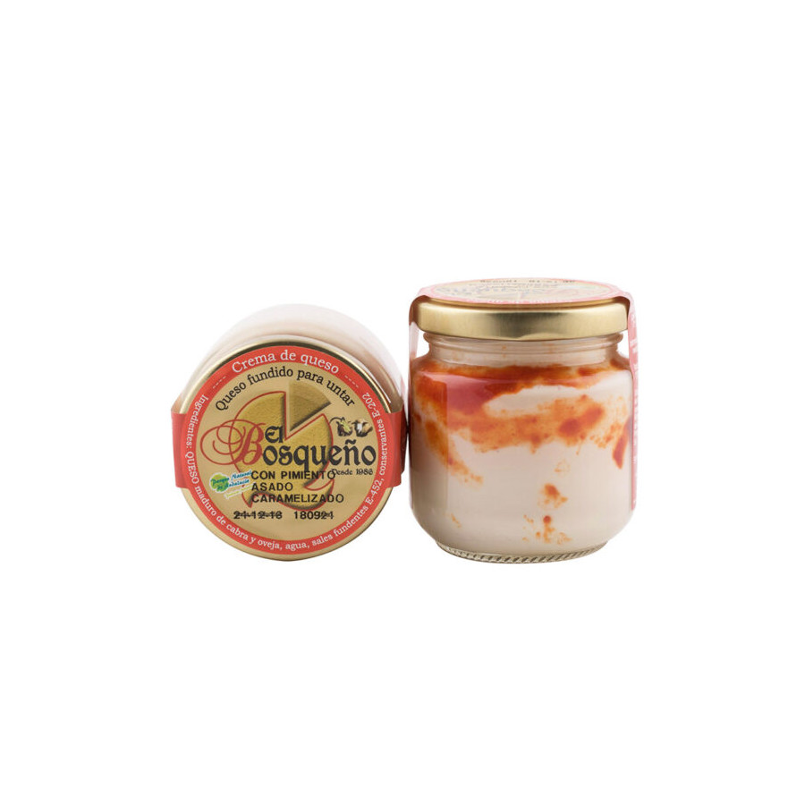CREMA DE QUESO CON PIMIENTOS ASADOS CARAMELIZADOS EL BOSQUEÑO TARRO  1
