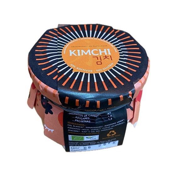 KIMCHI ECOLÓGICO VEJER 280 G a VEGETALES FERMENTADOS CRUDIVEGANO, SIN 