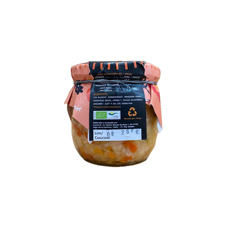 KIMCHI ECOLÓGICO VEJER 280 G a VEGETALES FERMENTADOS CRUDIVEGANO, SIN 
