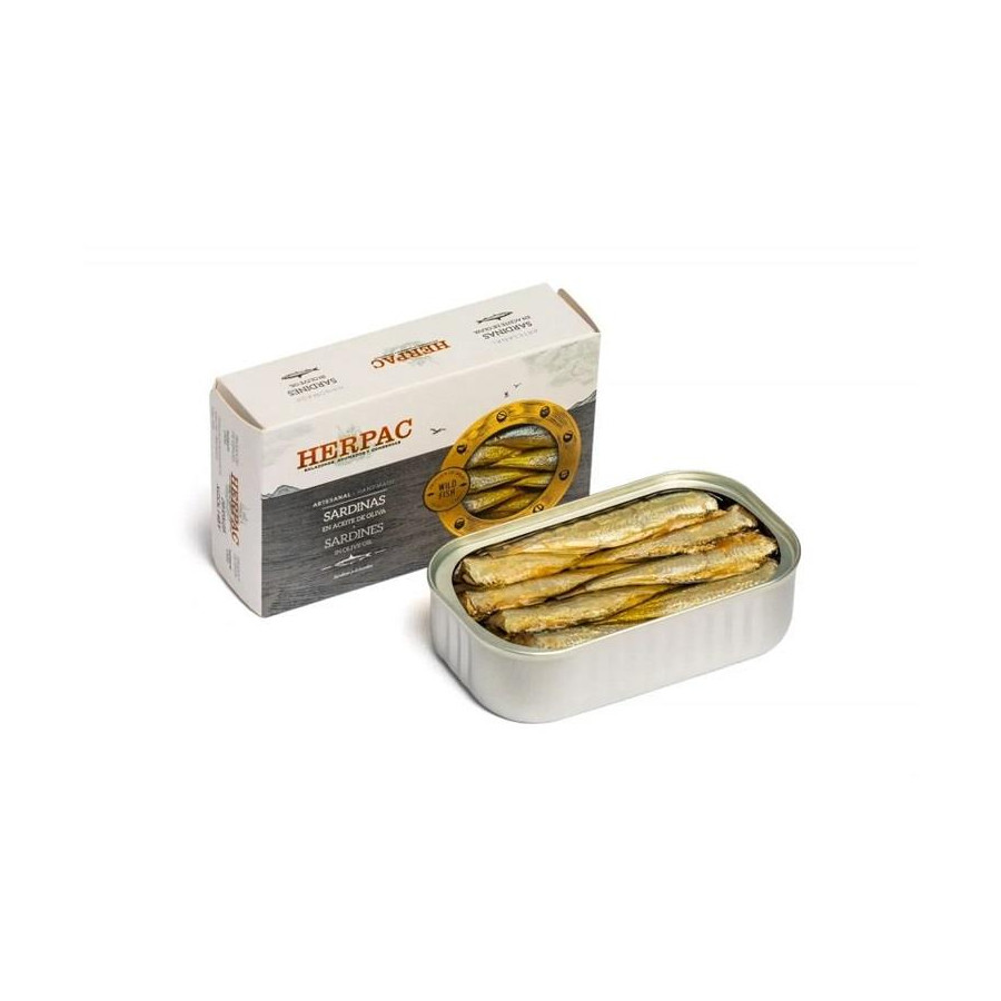 SARDINILLAS EN ACEITE DE OLIVA LATA 115g. HERPAC BARBATE