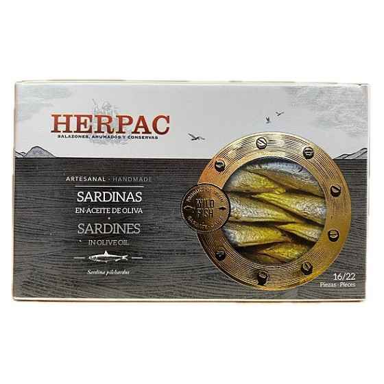 SARDINILLAS EN ACEITE DE OLIVA LATA 115g. HERPAC BARBATE
