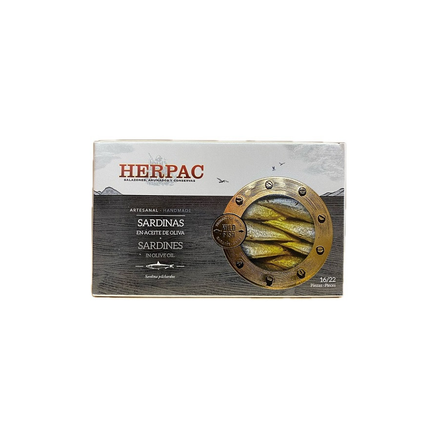 SARDINILLAS EN ACEITE DE OLIVA LATA 115g. HERPAC BARBATE