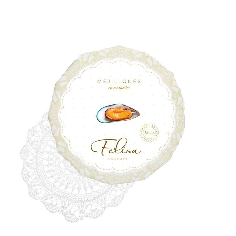 MEJILLONES EN ESCABECHE LATA 266gr 12/14 UNID. FELISA GOURMET BARBATE