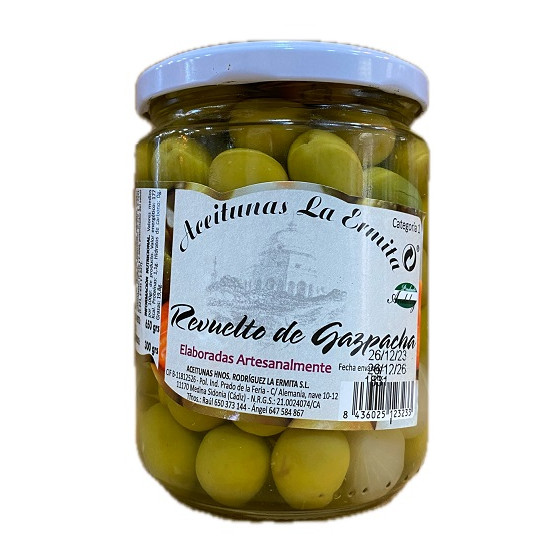 ACEITUNAS REVUELTO DE GAZPACHA 650 gr ACEITUNAS LA ERMITA