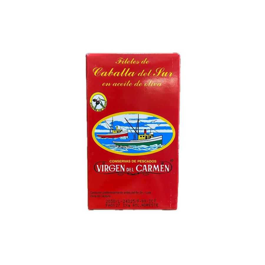 FILETES DE CABALLA EN ACEITE DE OLIVA VIRGEN DEL CARMEN 120 G – CONSER