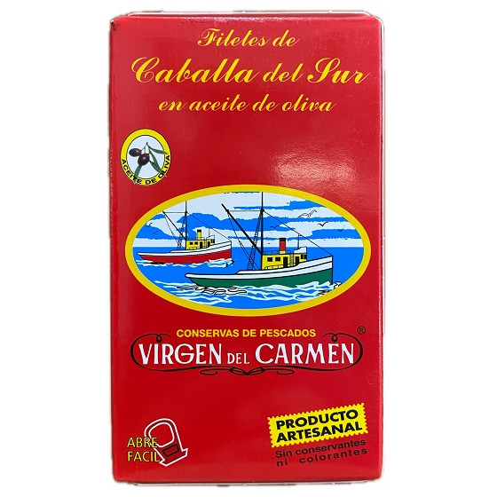 FILETES DE CABALLA EN ACEITE DE OLIVA VIRGEN DEL CARMEN 120 G – CONSER