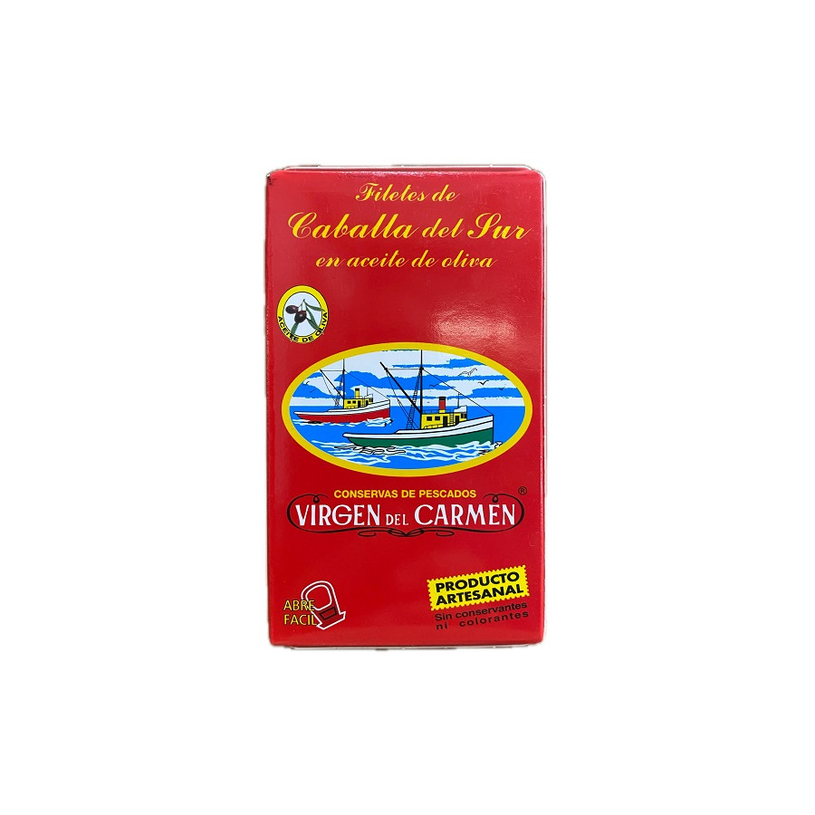 FILETES DE CABALLA EN ACEITE DE OLIVA VIRGEN DEL CARMEN 120 G – CONSER