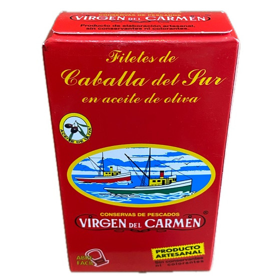 FILETES DE CABALLA EN ACEITE DE OLIVA VIRGEN DEL CARMEN 120 G – CONSER