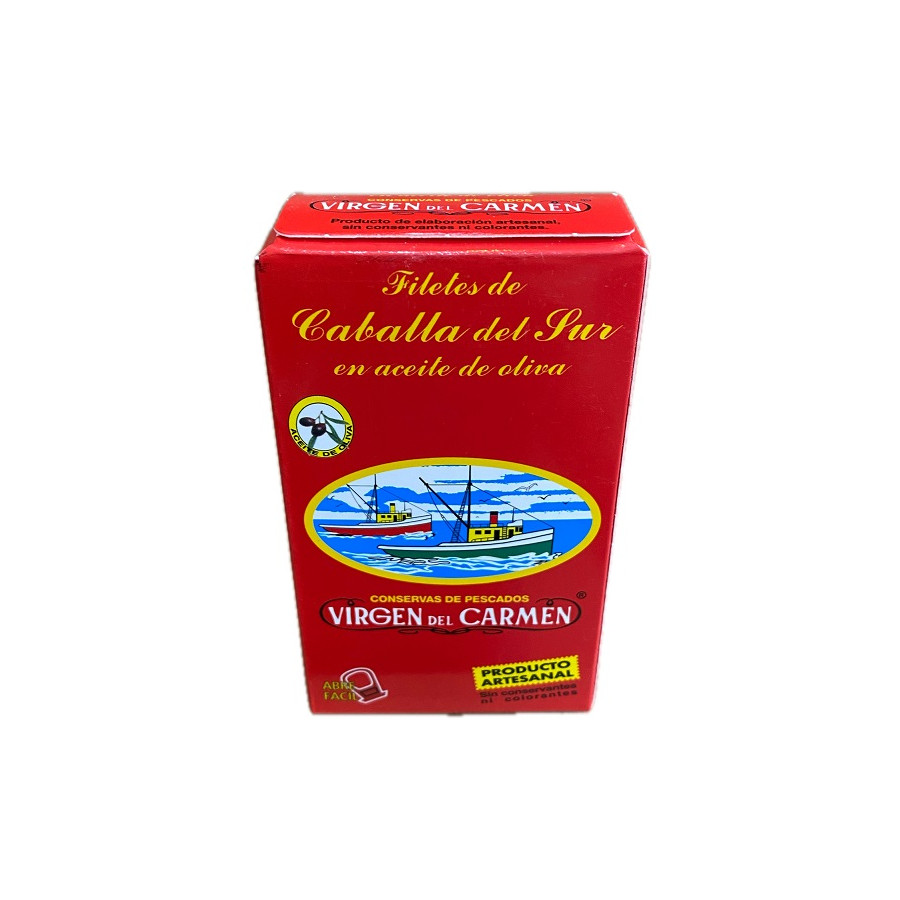 FILETES DE CABALLA EN ACEITE DE OLIVA VIRGEN DEL CARMEN 120 G – CONSER