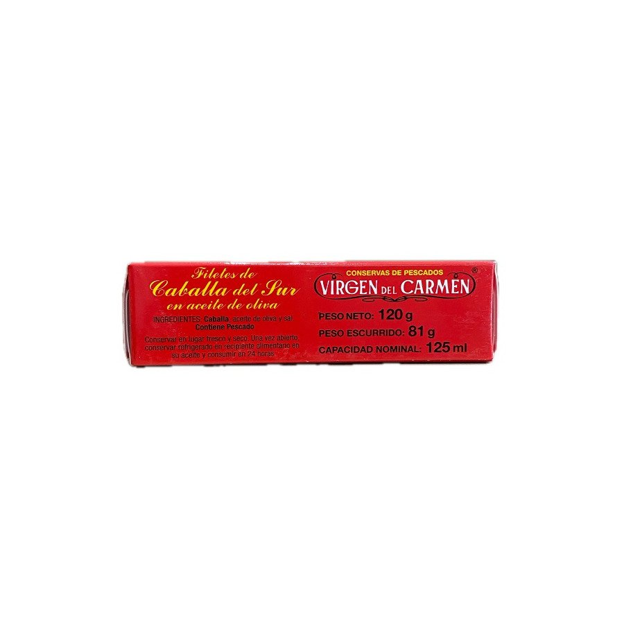 FILETES DE CABALLA EN ACEITE DE OLIVA VIRGEN DEL CARMEN 120 G – CONSER