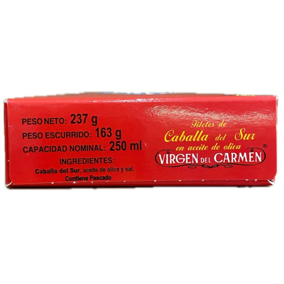 FILETES DE CABALLA EN ACEITE DE OLIVA VIRGEN DEL CARMEN 237 G – CONSER