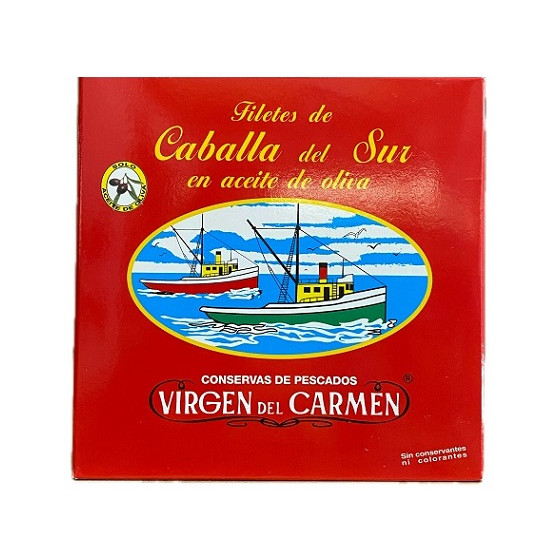 FILETES DE CABALLA EN ACEITE DE OLIVA VIRGEN DEL CARMEN 525 G – CONSER