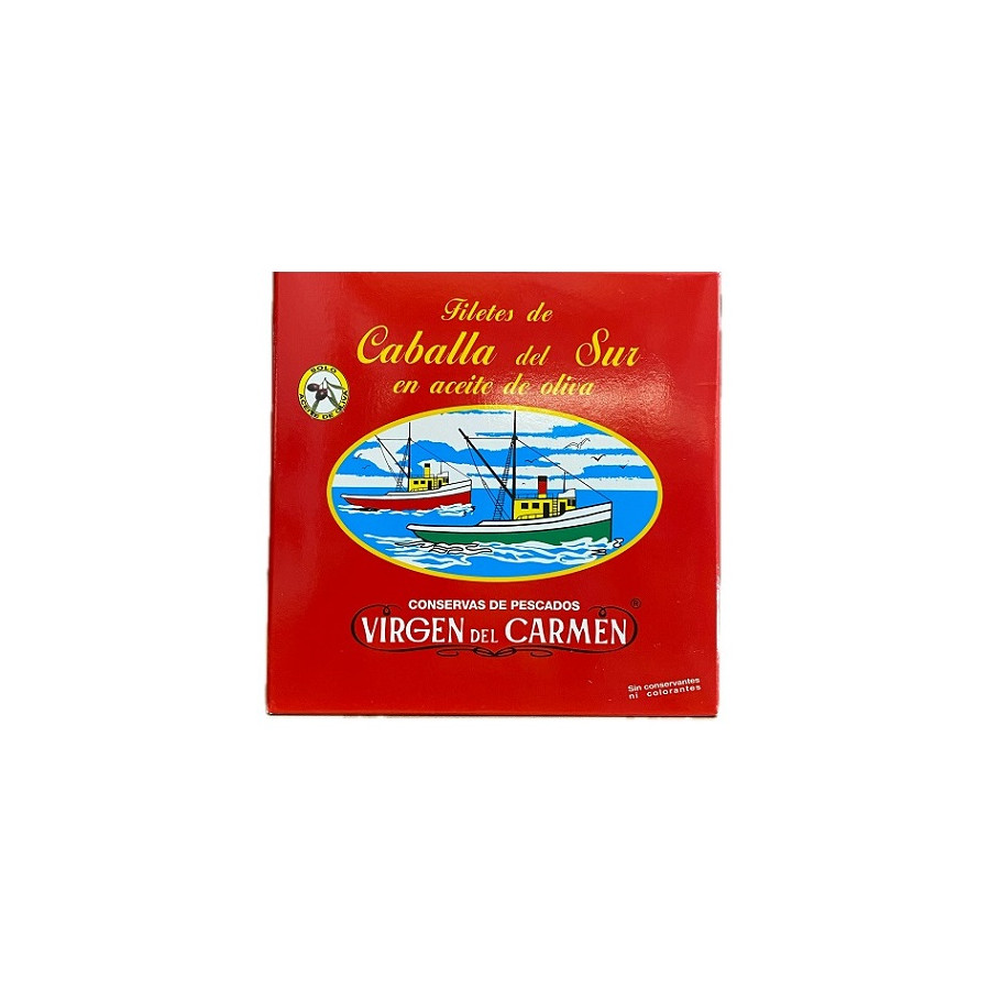 FILETES DE CABALLA EN ACEITE DE OLIVA VIRGEN DEL CARMEN 525 G – CONSER