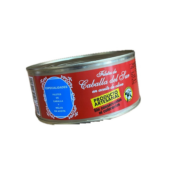 FILETES DE CABALLA EN ACEITE DE OLIVA VIRGEN DEL CARMEN 975 G – CONSER