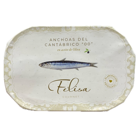 ANCHOAS DEL CANTÁBRICO "00" PREMIUM 100G 10 FILETES FELISA GOURMET BAR