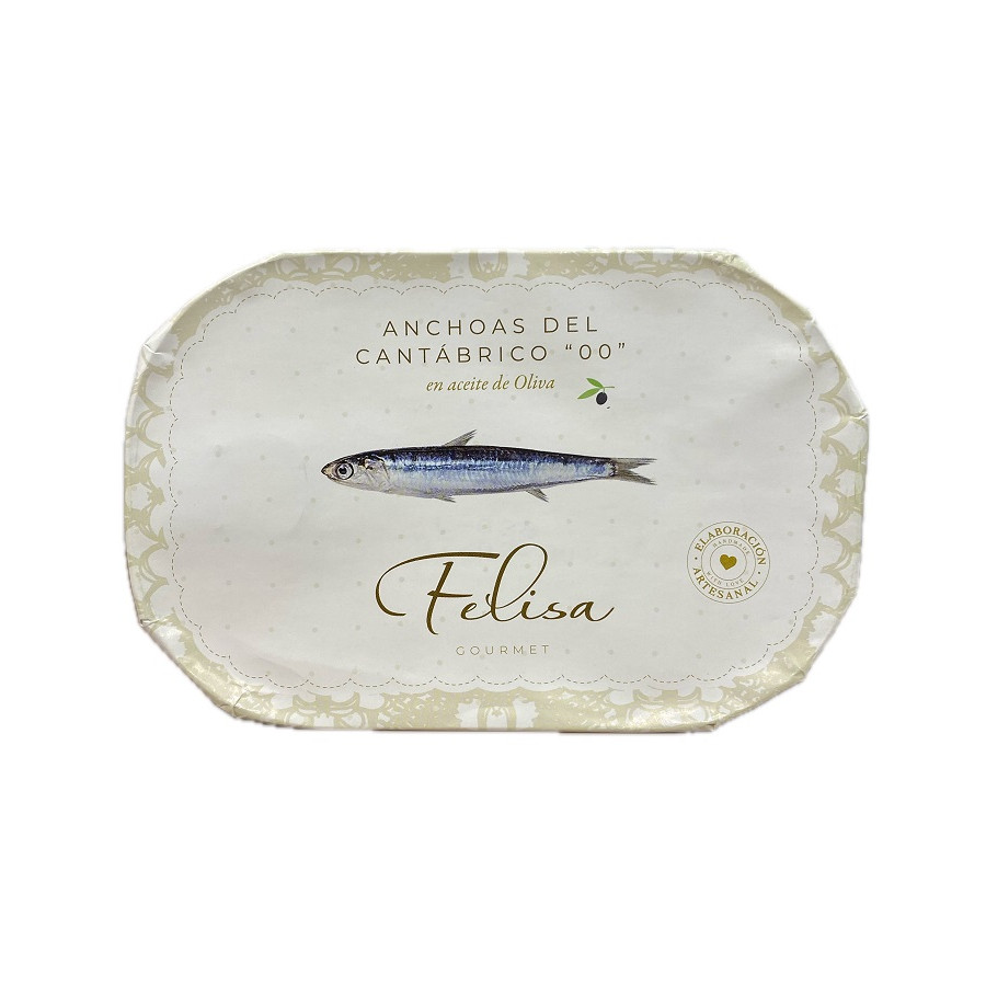 ANCHOAS DEL CANTÁBRICO "00" PREMIUM 100G 10 FILETES FELISA GOURMET BAR