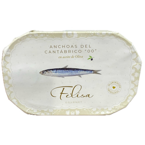 ANCHOAS DEL CANTÁBRICO "00" PREMIUM 100G 10 FILETES FELISA GOURMET BAR