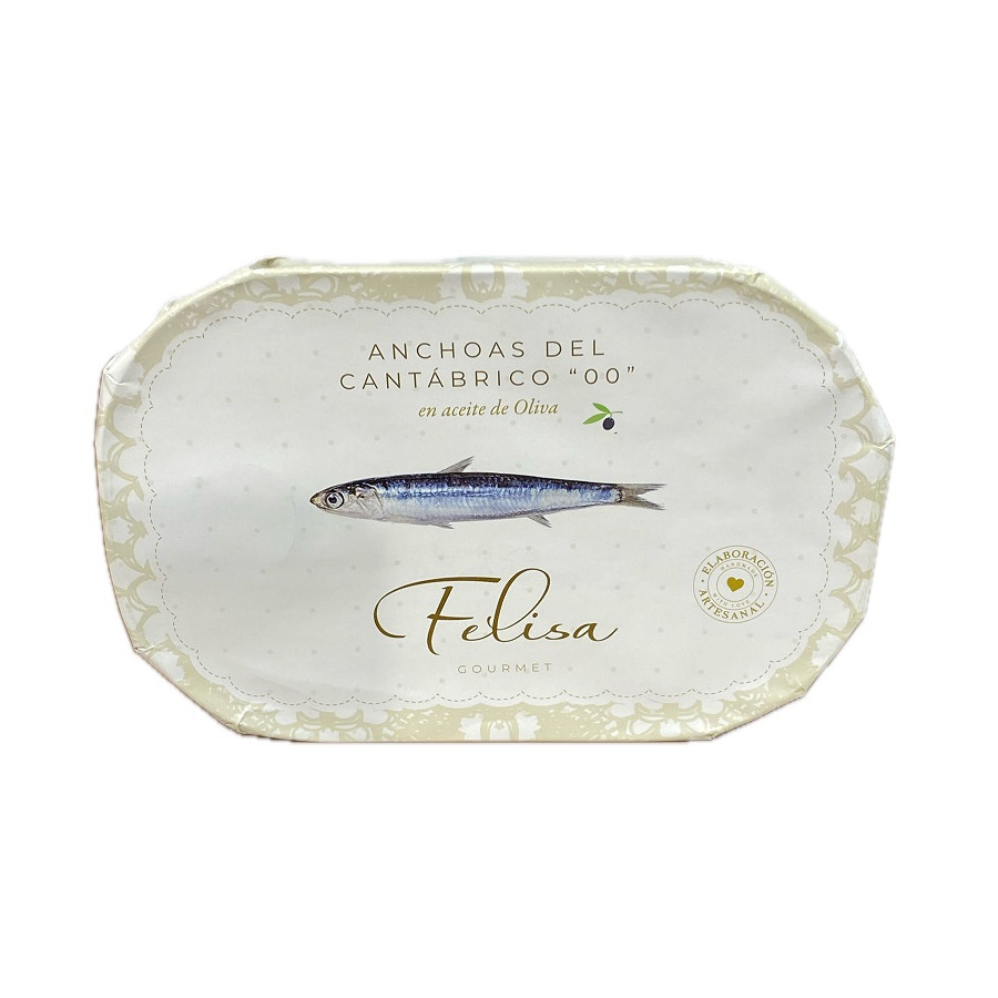 ANCHOAS DEL CANTÁBRICO "00" PREMIUM 100G 10 FILETES FELISA GOURMET BAR