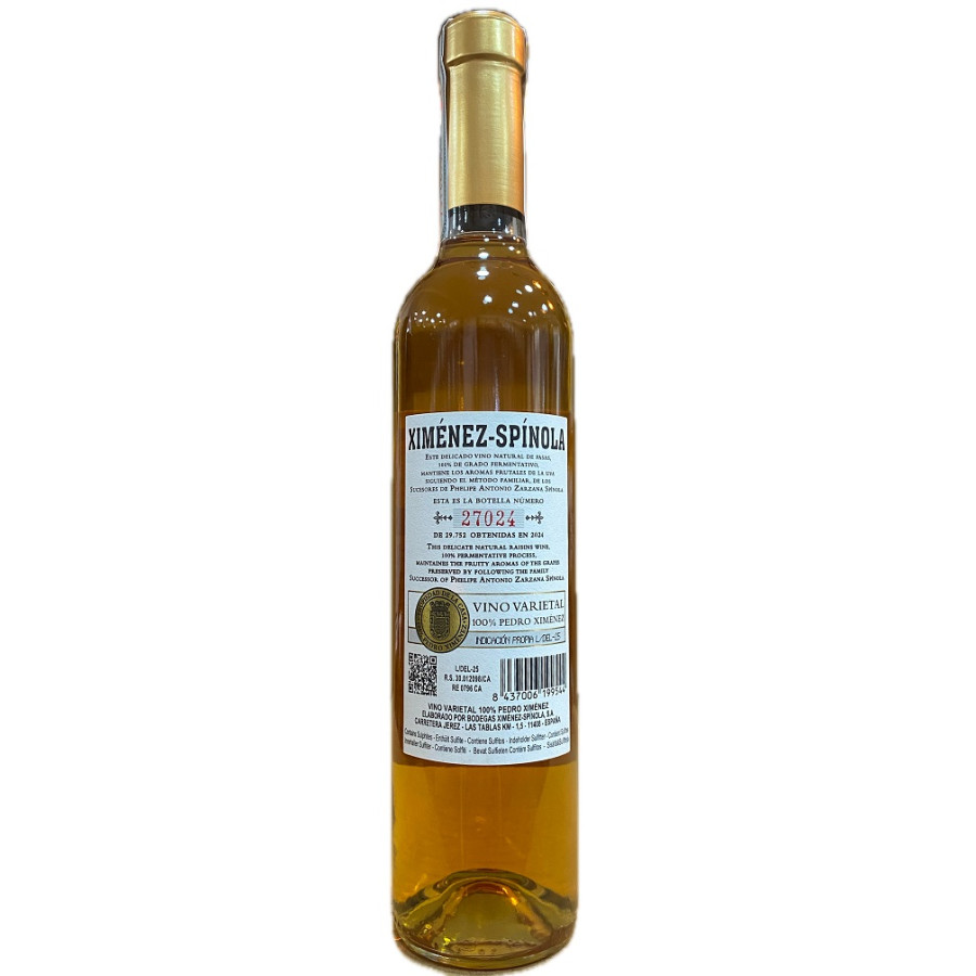 XIMÉNEZ SPÍNOLA DELICADO 50CL PEDRO XIMÉNEZ DULCE JEREZ ORO INTENSO